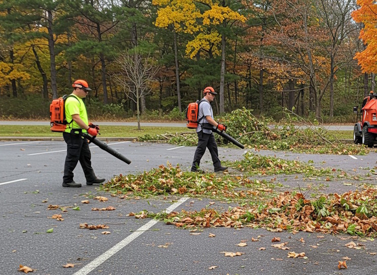 Parking Lot Fall Cleanup